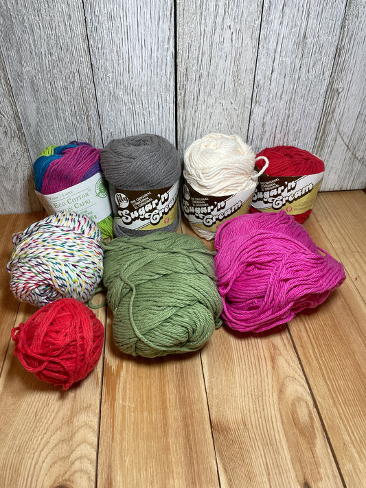 Lily Sugar and Cream Loops and Thread Cotton Yarn Bundle 7 Skein Bundle