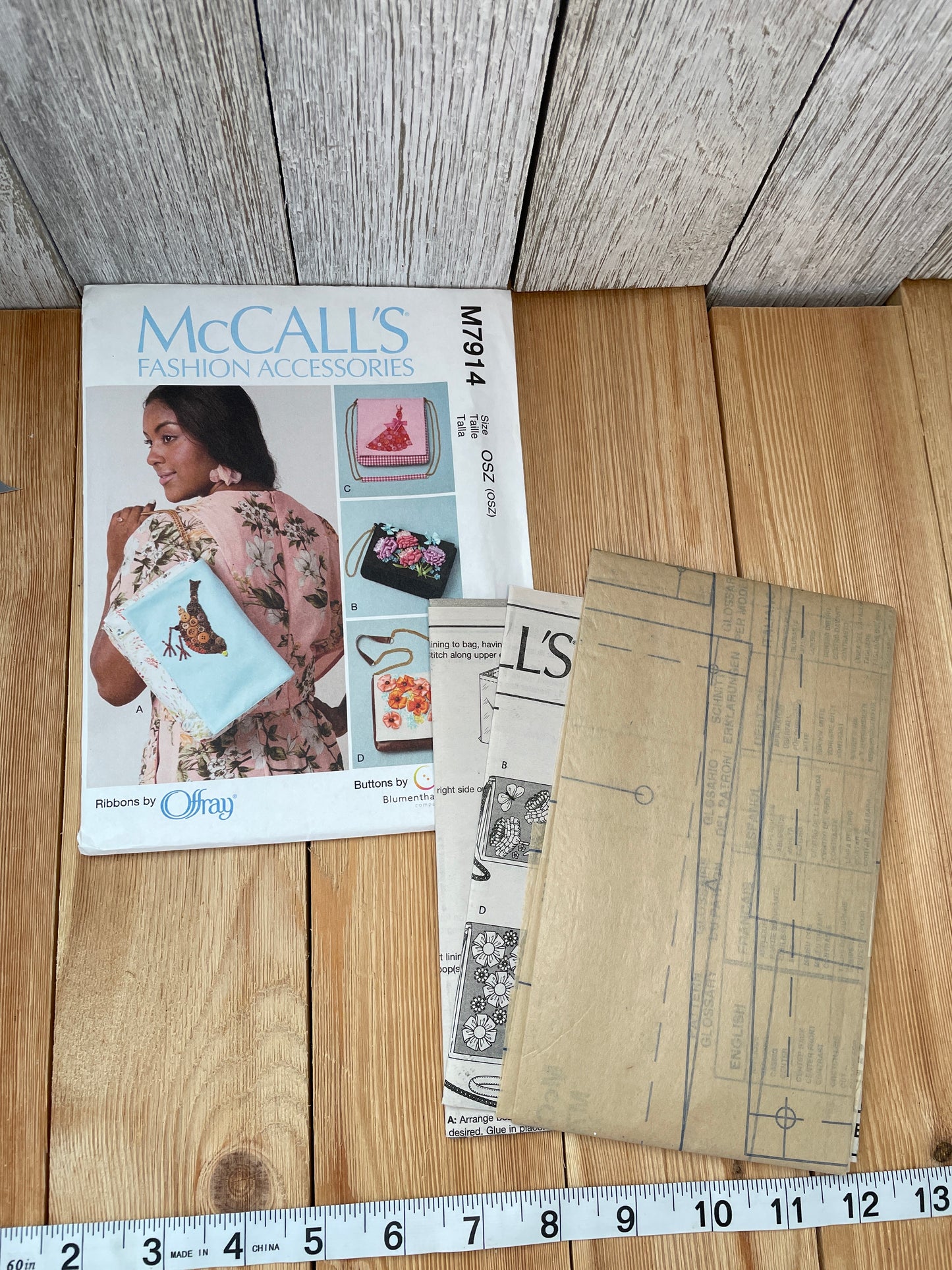 McCall's M7914 Fashion Accessories Beaded Purse Pattern Handbags Uncut FF Sewing Pattern