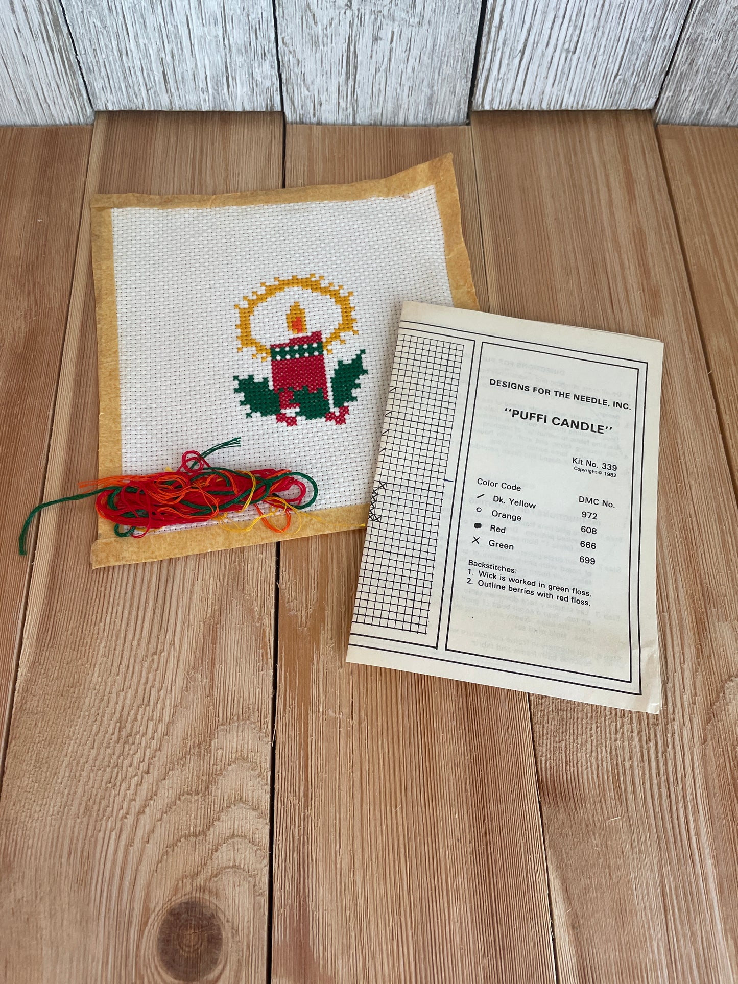 Christmas Holiday Started Abandoned Cross Stitch Project Lot of 2 Candle Singing Choir Finish in an Afternoon
