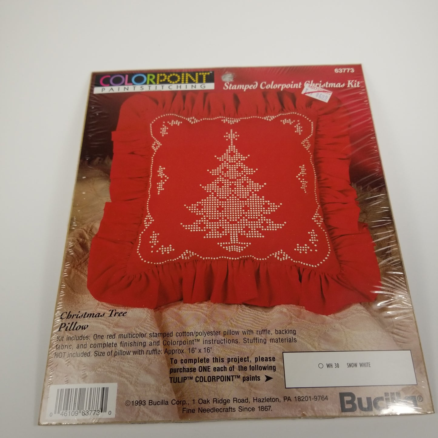 Bucilla Colorpoint  Red Christmas Tree 63773 Paint Stitching Kit NEW