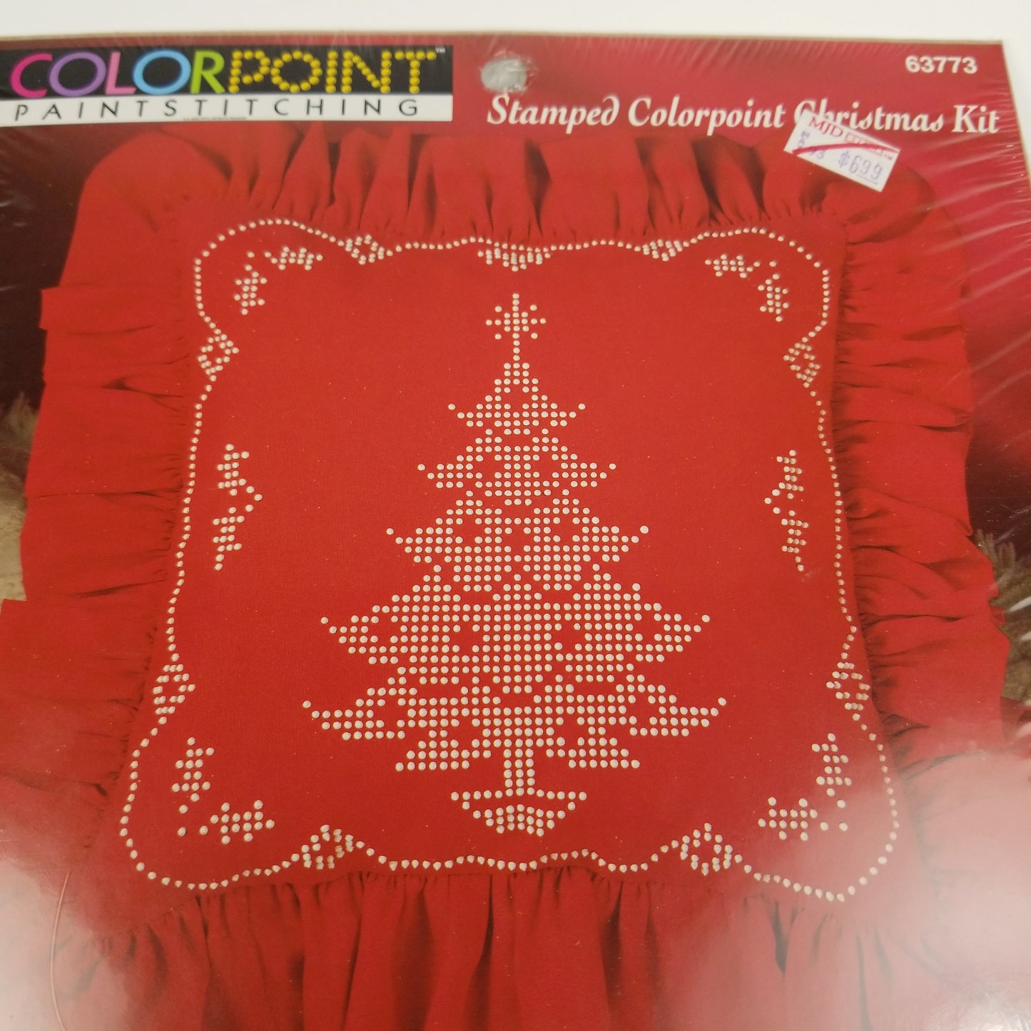 Bucilla Colorpoint  Red Christmas Tree 63773 Paint Stitching Kit NEW