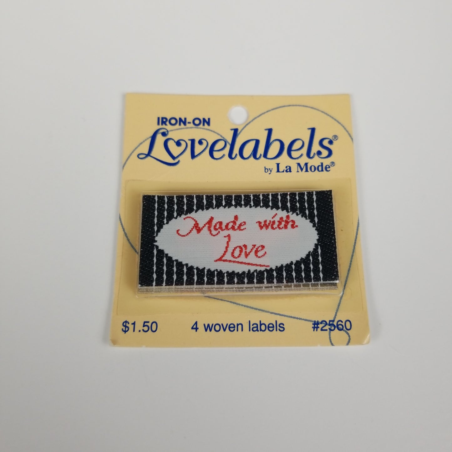 Iron on lovelabels "made with love" woven labels for projects vintage NOS