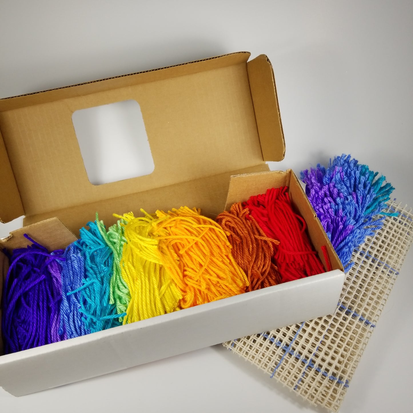 Orphaned project Wonderart Rainbow Sprial Latch Hook Kit