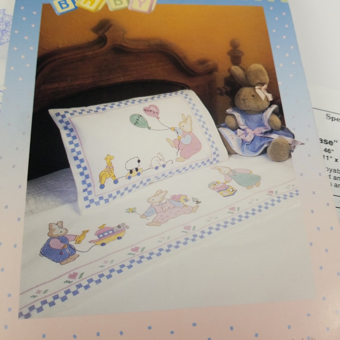 Bucilla Daisy Kingdom Baby Special Edition 63272 Stamped Sheet & Pillow Case