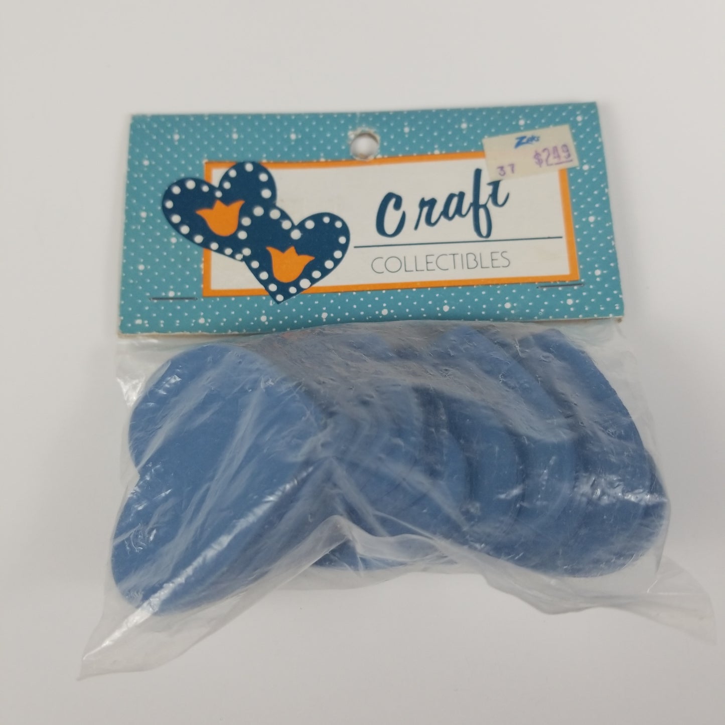 Vintage Craft Collectables Blue Wooden Hearts
