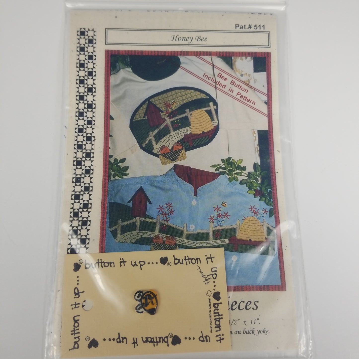 Sew Mini Pieces Honey Bee #511 With Bee Button Applique Pattern