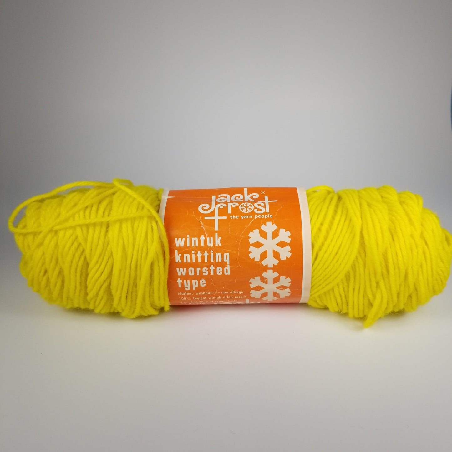 Vintage Jack Frost Rad Lemon Yarn Worsted Acrylic