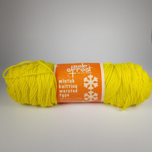 Vintage Jack Frost Rad Lemon Yarn Worsted Acrylic