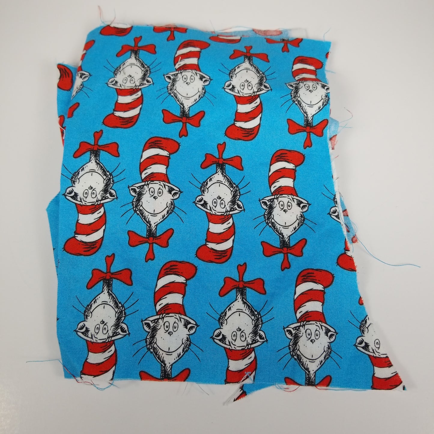 FABRIC Dr. Seuss cotton (lot of 3) Cat in the hat, Thing 1 and 2, horton cartoon