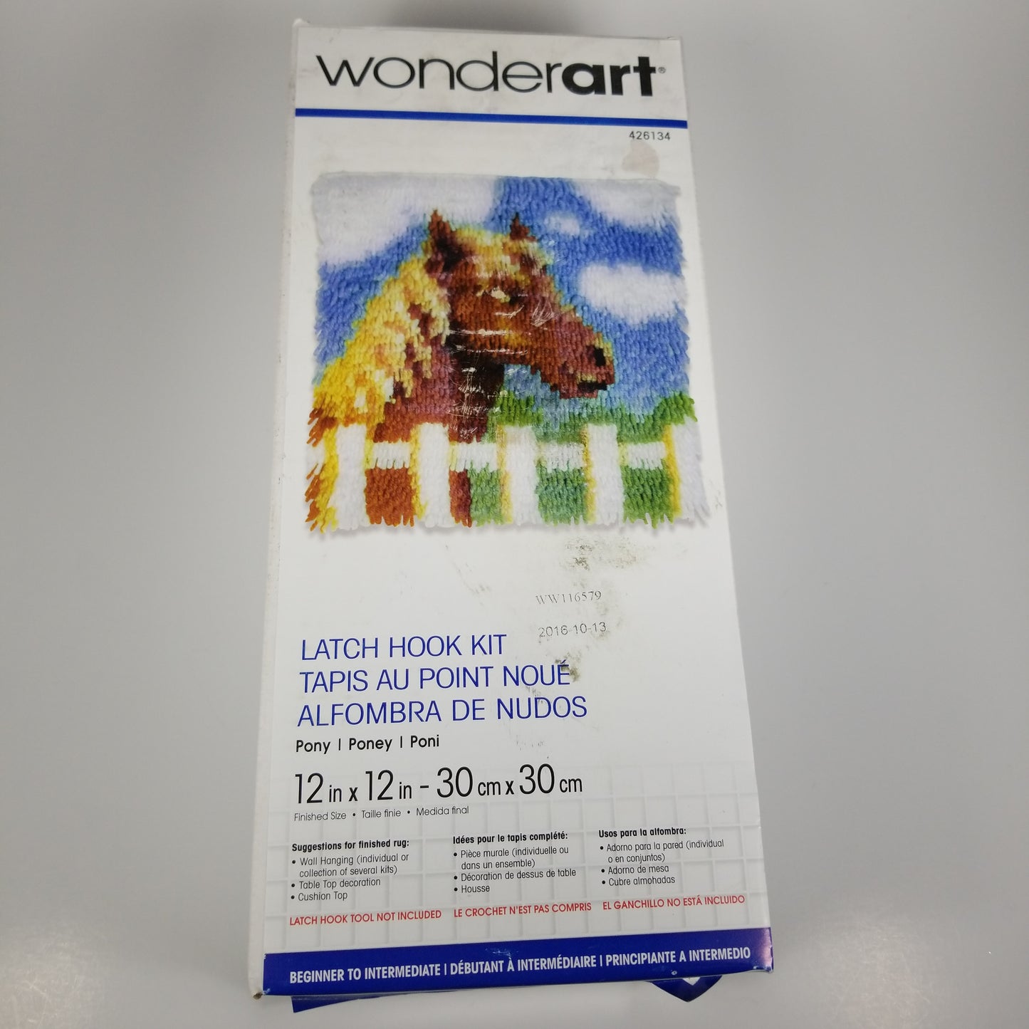 Wonderart Pony Horse Latch Hook Kit 426124 Complete Started