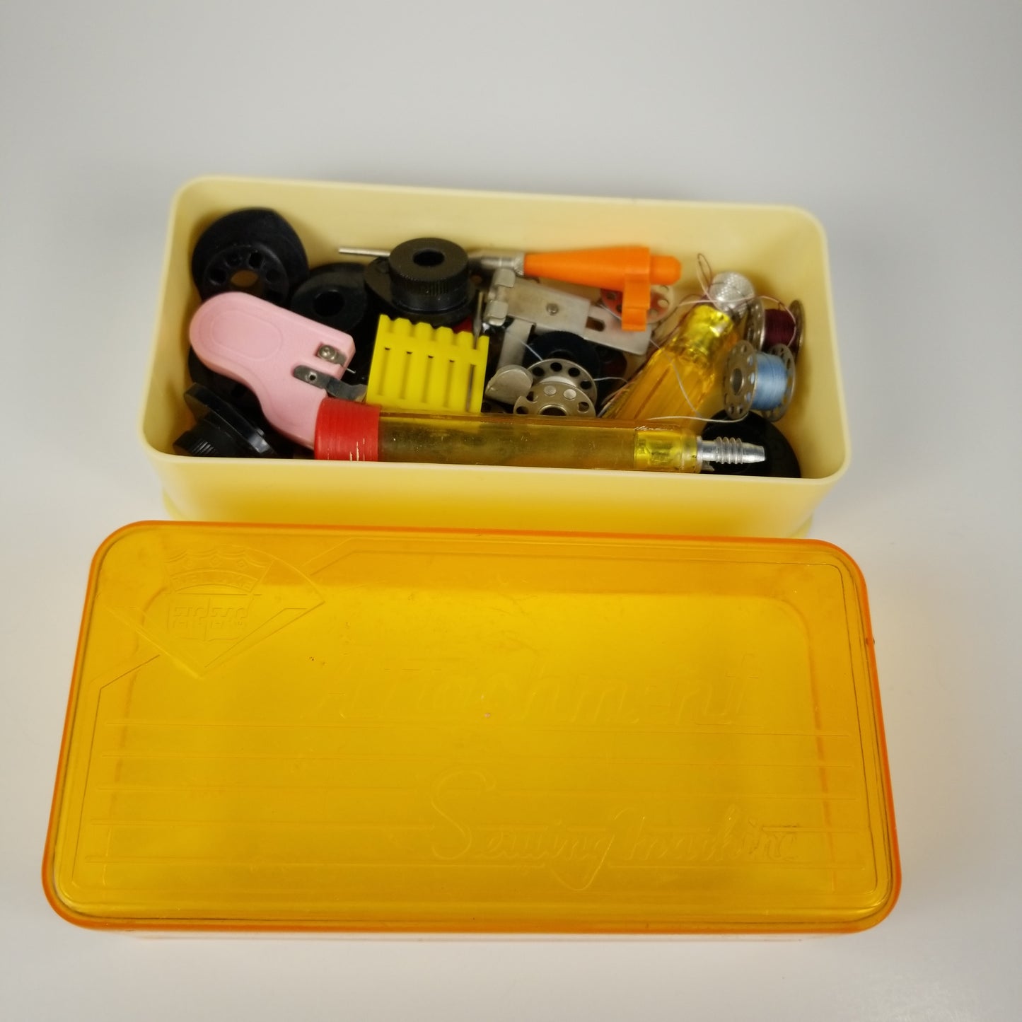 Misc. Sewing equipment, sewing tools, sewing notions and box