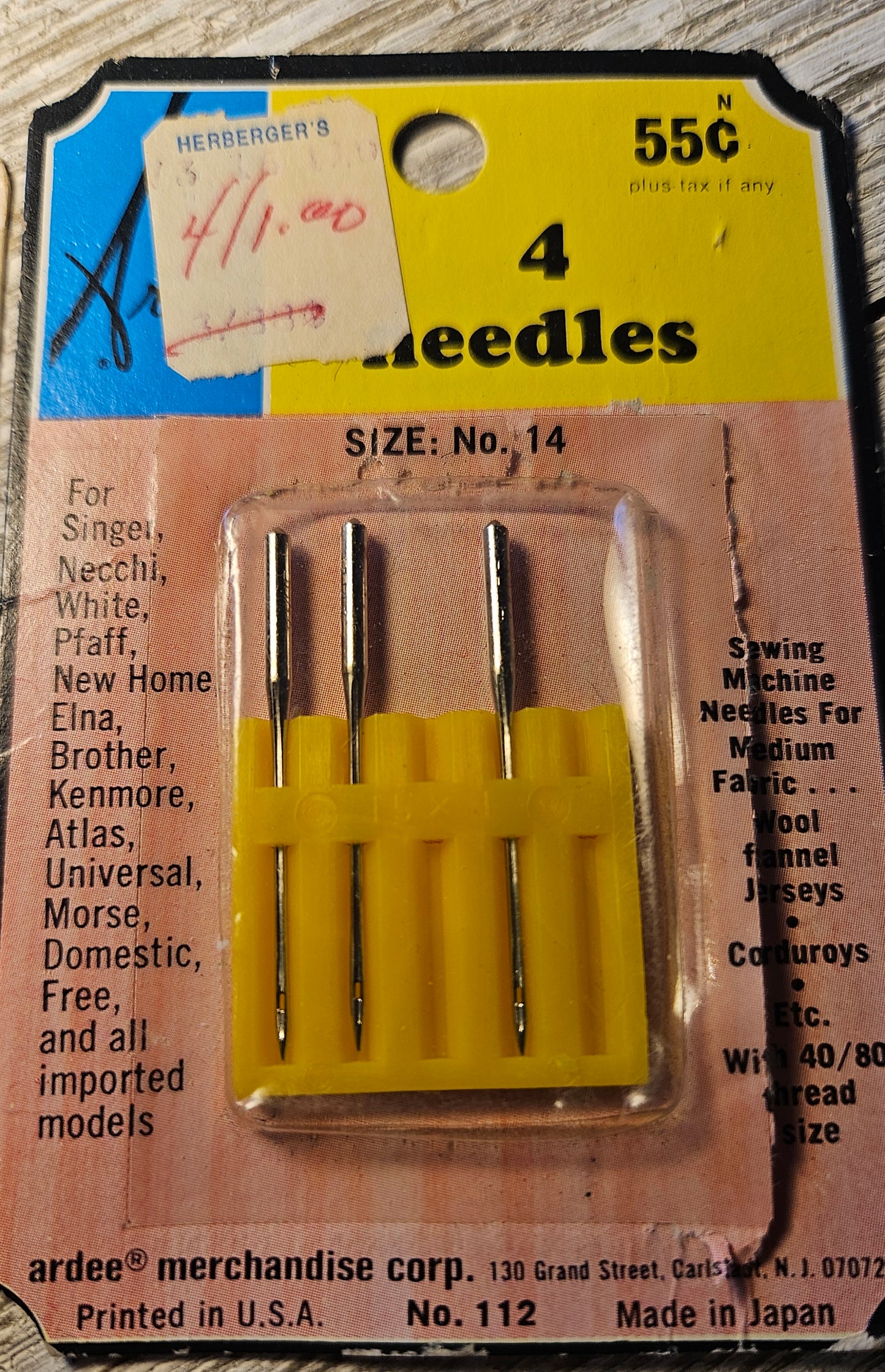 Mixed Lot of Size 14 Sewing Machine needles and 2 twin needles - various brands