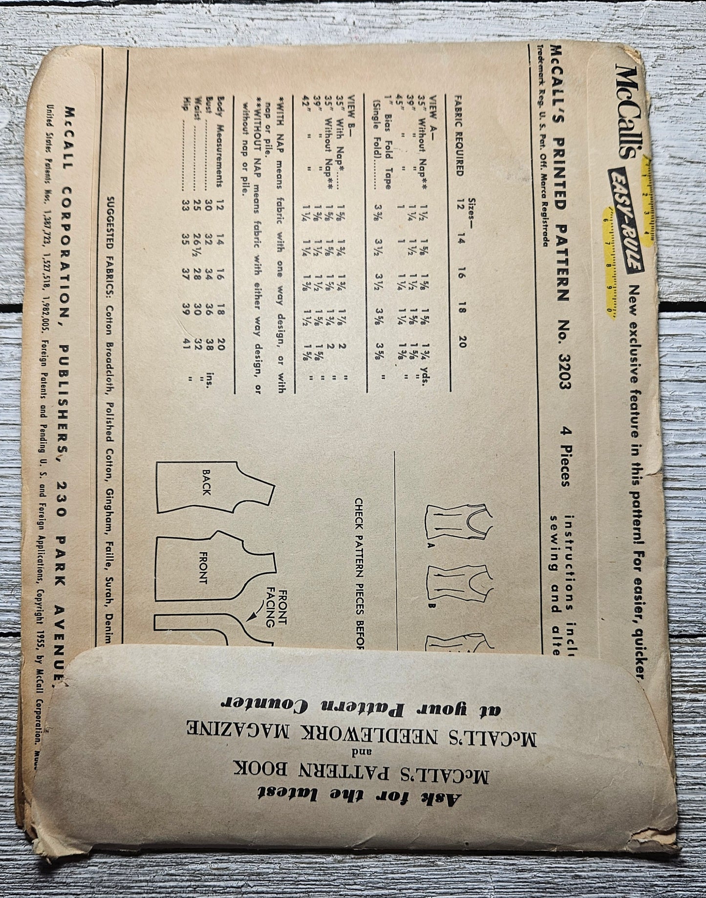 RARE McCalls 3203 Misses Blouse Easy to sew 1950's pattern Size 12 Uncut FF