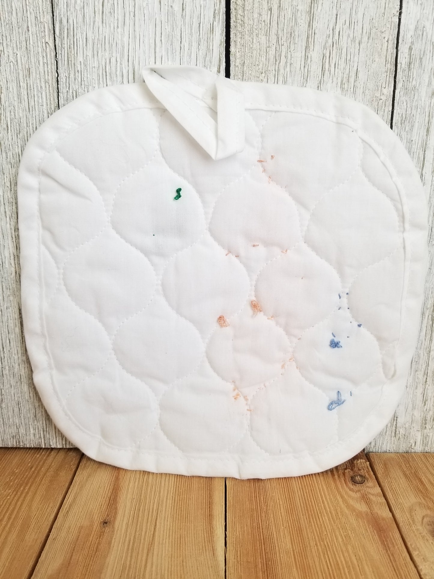 Abandoned Project Stamped Cross Stitch Pot Holders