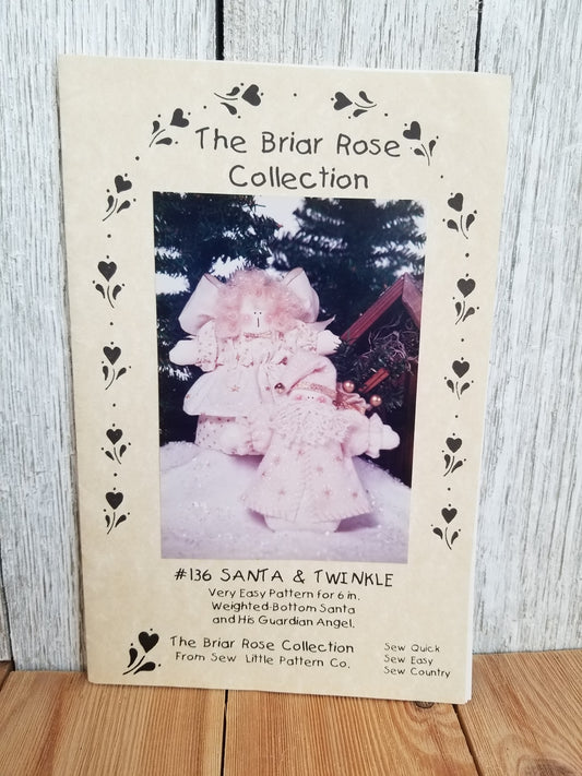 The Blair Rose Collection #136 Santa and Twinkle Sewing Pattern 6 inch Christmas Doll