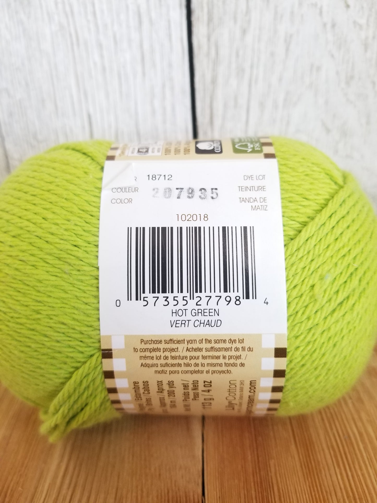 Lily Sugar and Cream Cotton Yarn Hot Green and Hot Blue Choose your Color