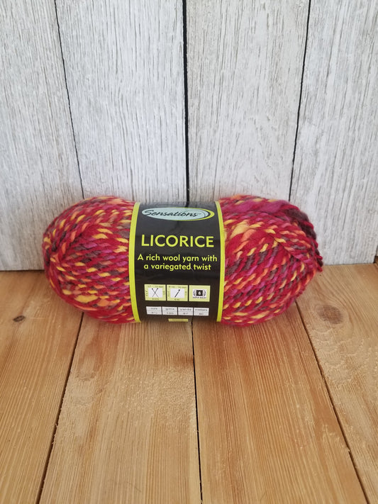 Joann's exclusive Sensations Licorice Yarn Red Licorice 106 100%wool