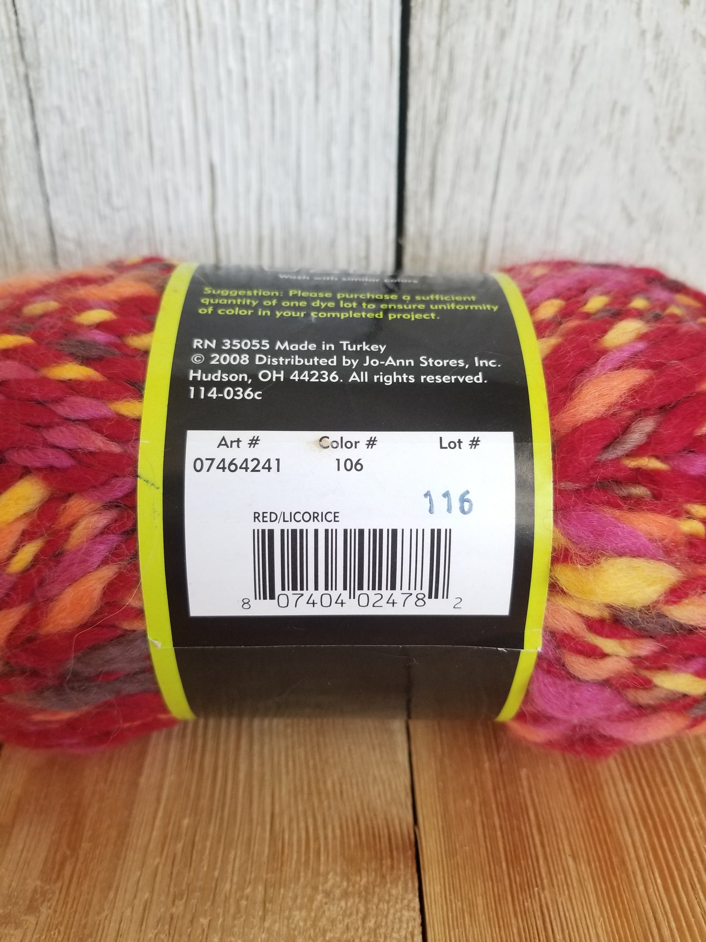 Joann's exclusive Sensations Licorice Yarn Red Licorice 106 100%wool