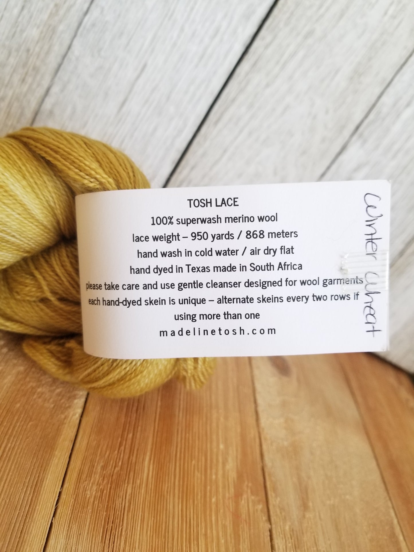 Madelinetosh Hand Dyed Wool Yarn Winter Wheat Lace and Sock Weight