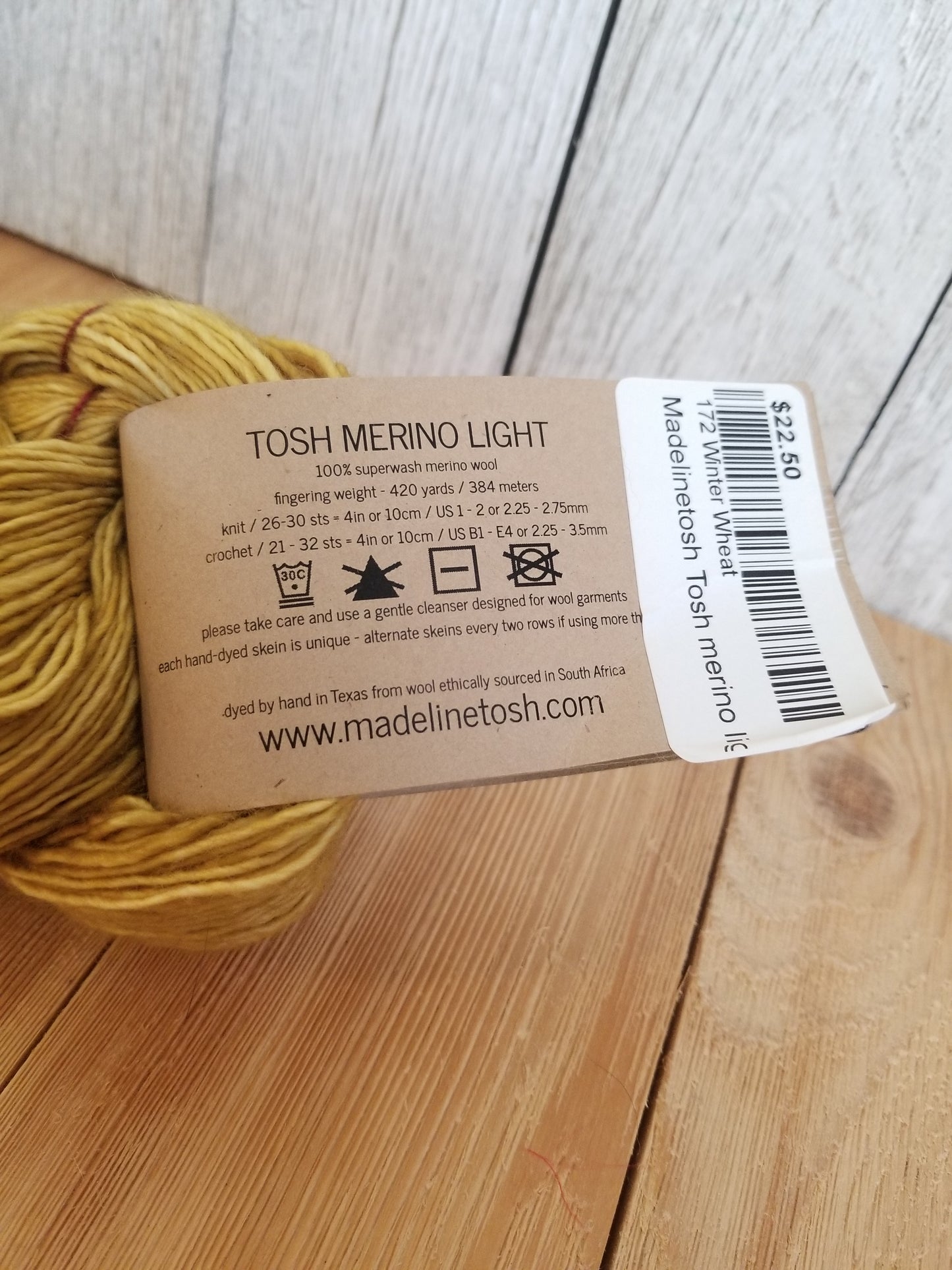 Madelinetosh Hand Dyed Wool Yarn Winter Wheat Lace and Sock Weight