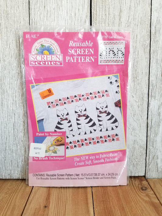 Reusable Screen Pattern 37707 Cats and Pawns