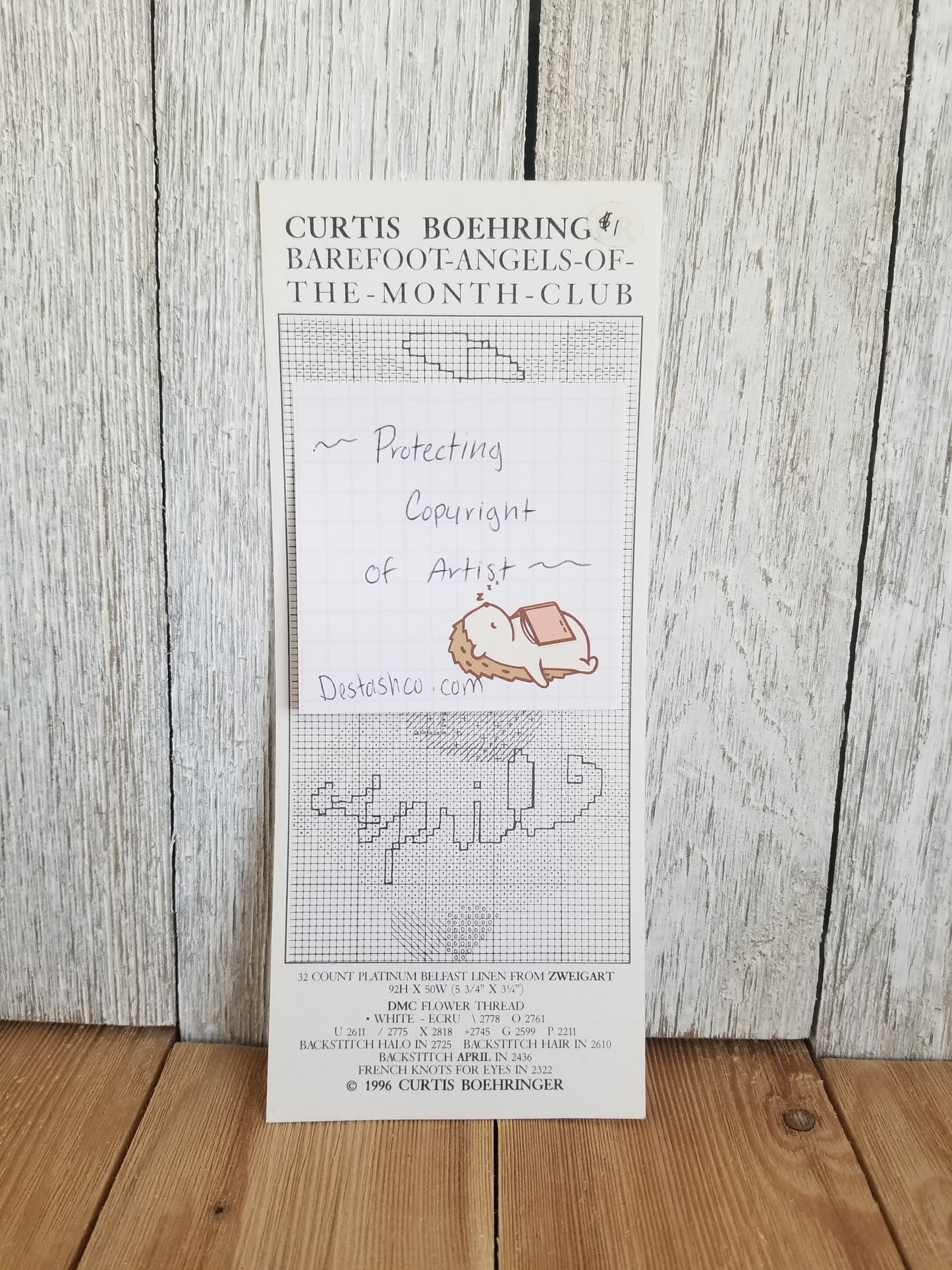 Curtis Boehringer Barefoot Angel of the Month Club The Little Stitching Angel Cross Stitch Pattern Lot of 7