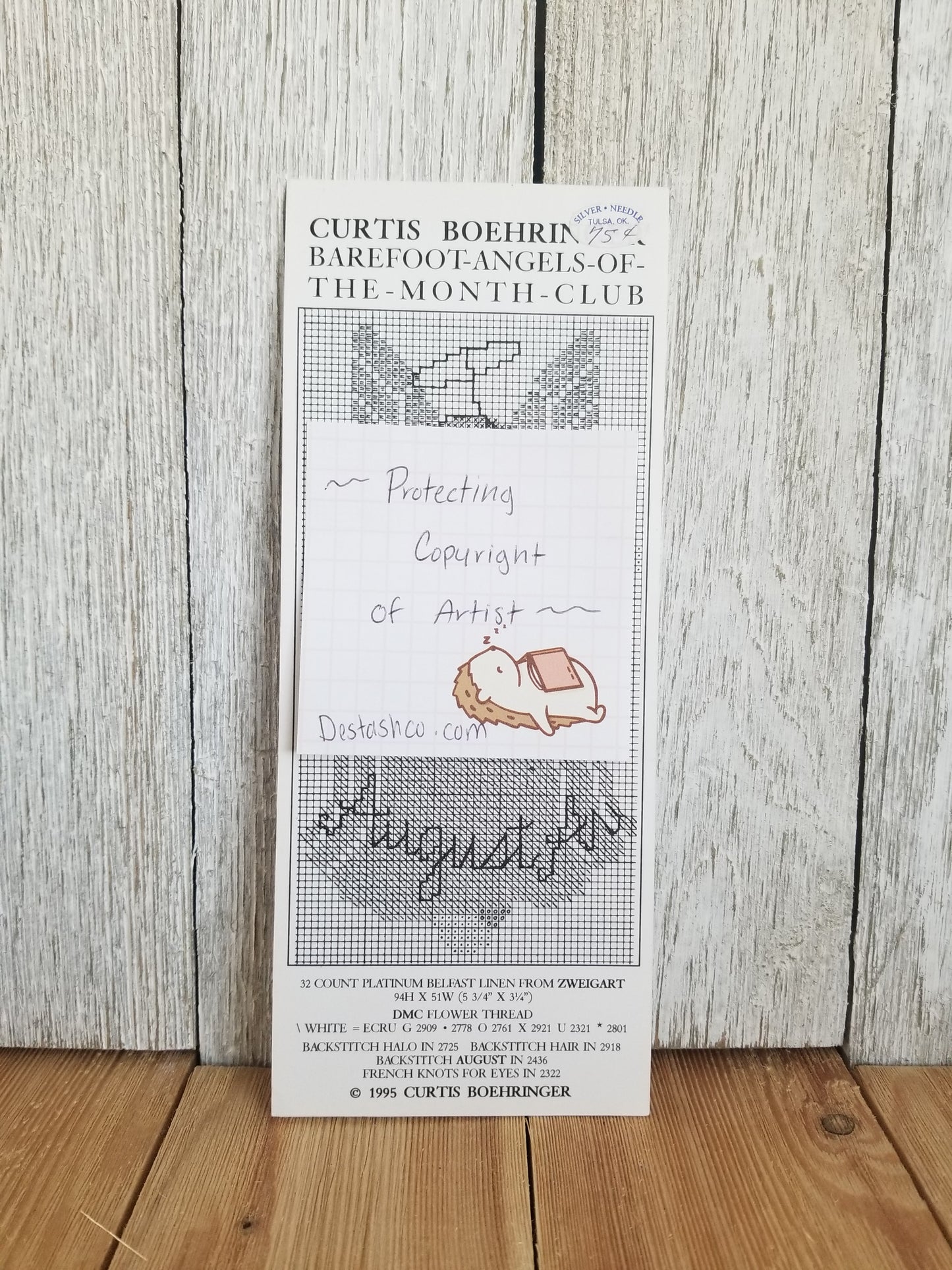 Curtis Boehringer Barefoot Angel of the Month Club The Little Stitching Angel Cross Stitch Pattern Lot of 7