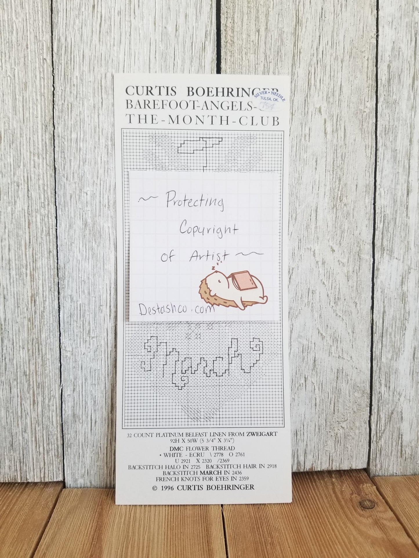 Curtis Boehringer Barefoot Angel of the Month Club The Little Stitching Angel Cross Stitch Pattern Lot of 7