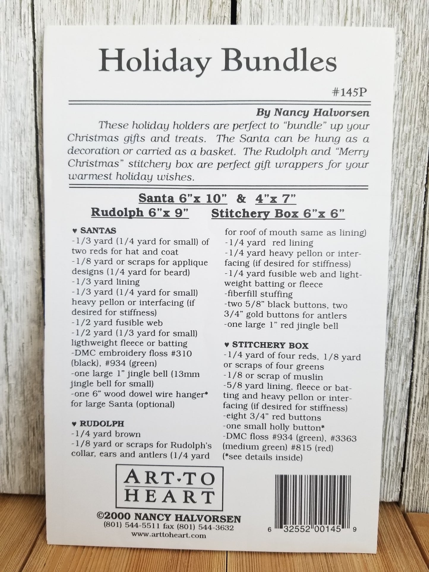 Art to Heart Holiday Bundles #145P Sewing Pattern