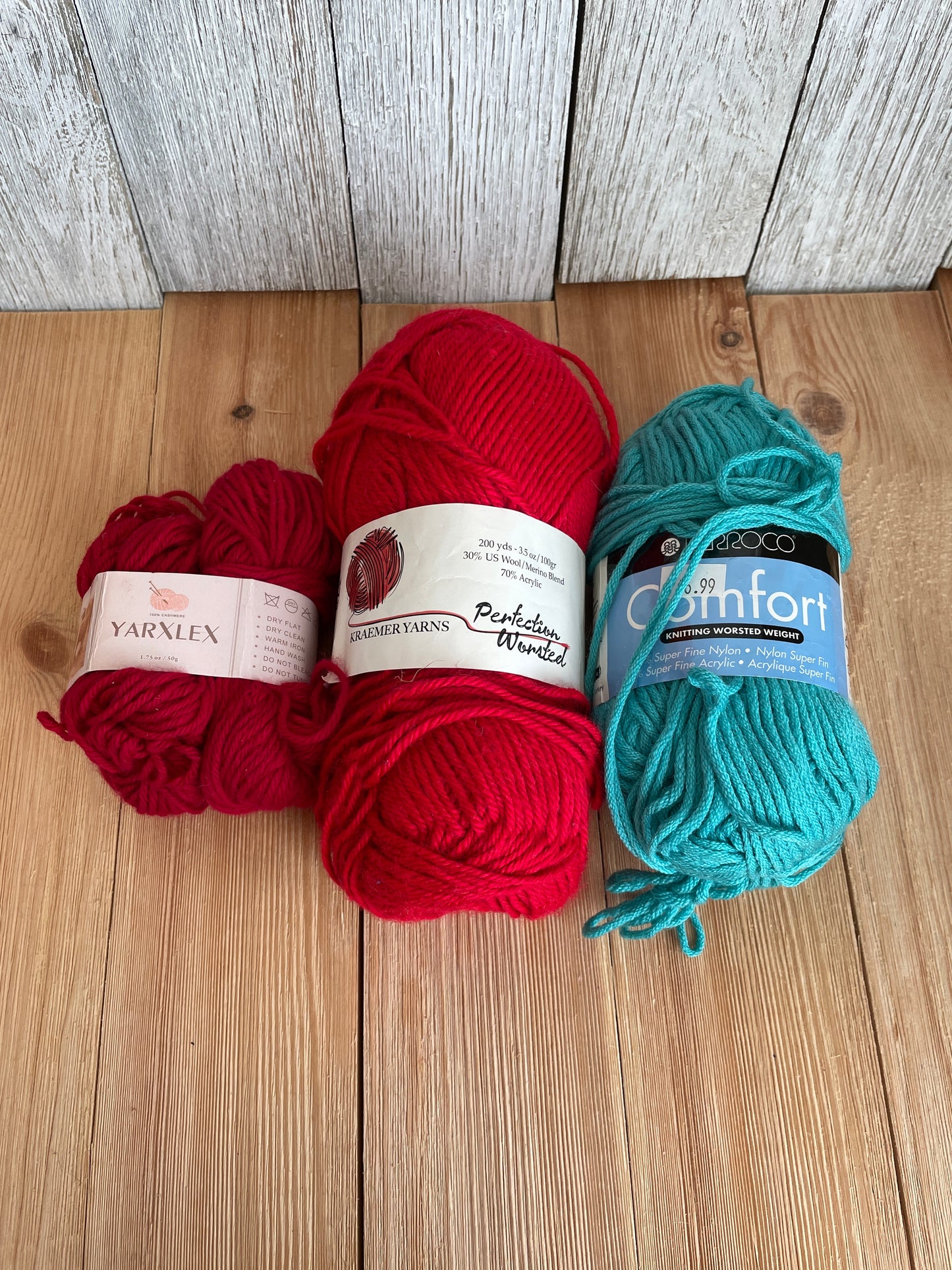 Partially Used Yarn with Labels Bundle 3 Skeins Wool Nylon and Cashmere