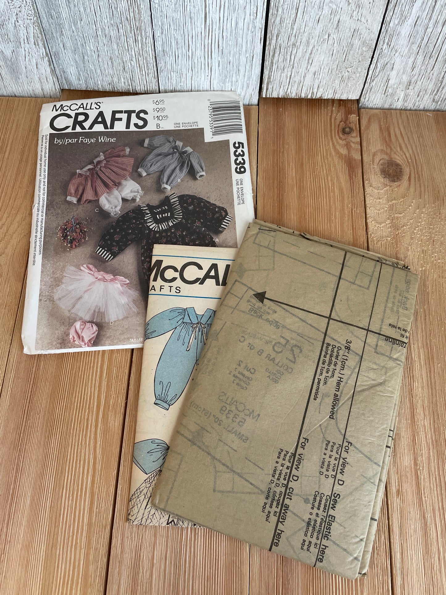 McCalls Crafts 5339 Rabbit Wardrobe Package for Rabbit Doll 14"-25"by Faye Wine Pattern UNCUT FF
