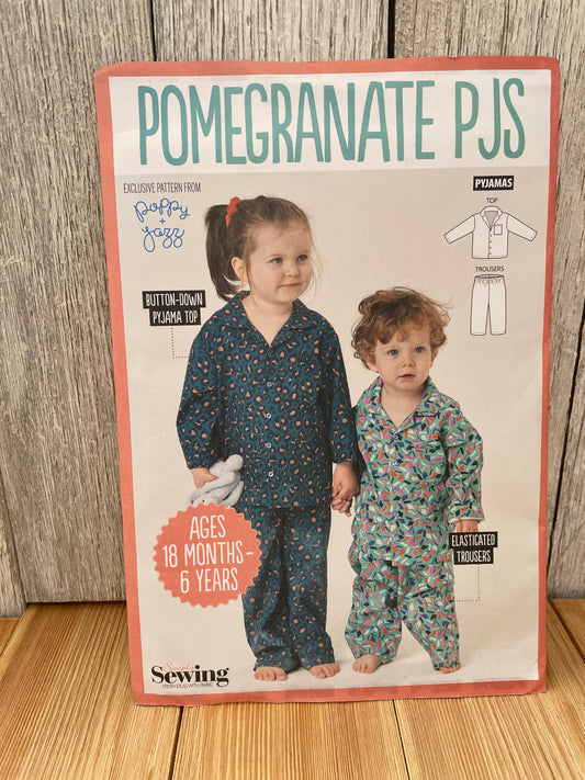 Simply Sewing Pomegranate PJs Child Size 18m-6y Uncut FF Sewing Pattern