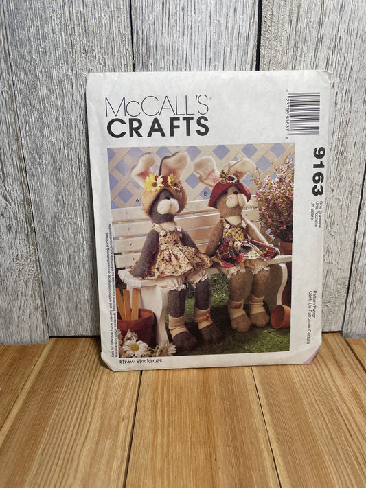 McCall's 9163 Crafts Bunny Clothes stuffed animal sewing pattern Uncut FF