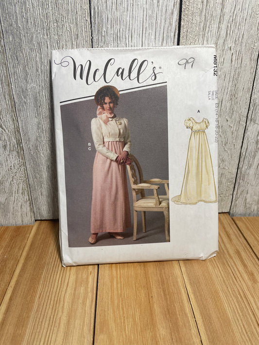 McCall's M8132 Misses Victorian Dress Size 14-22 Halloween Cosplay Costume Uncut FF