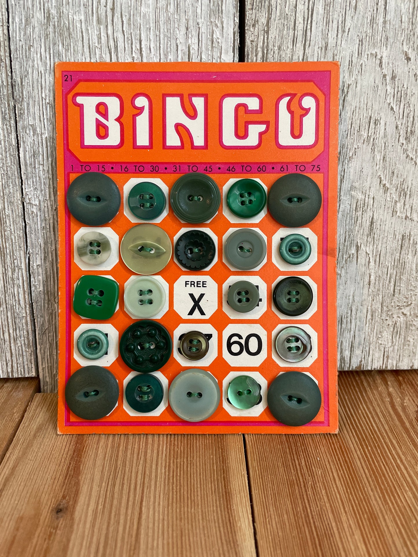 Vintage Button Lot on Bingo Card U PICK Antique quirky cute
