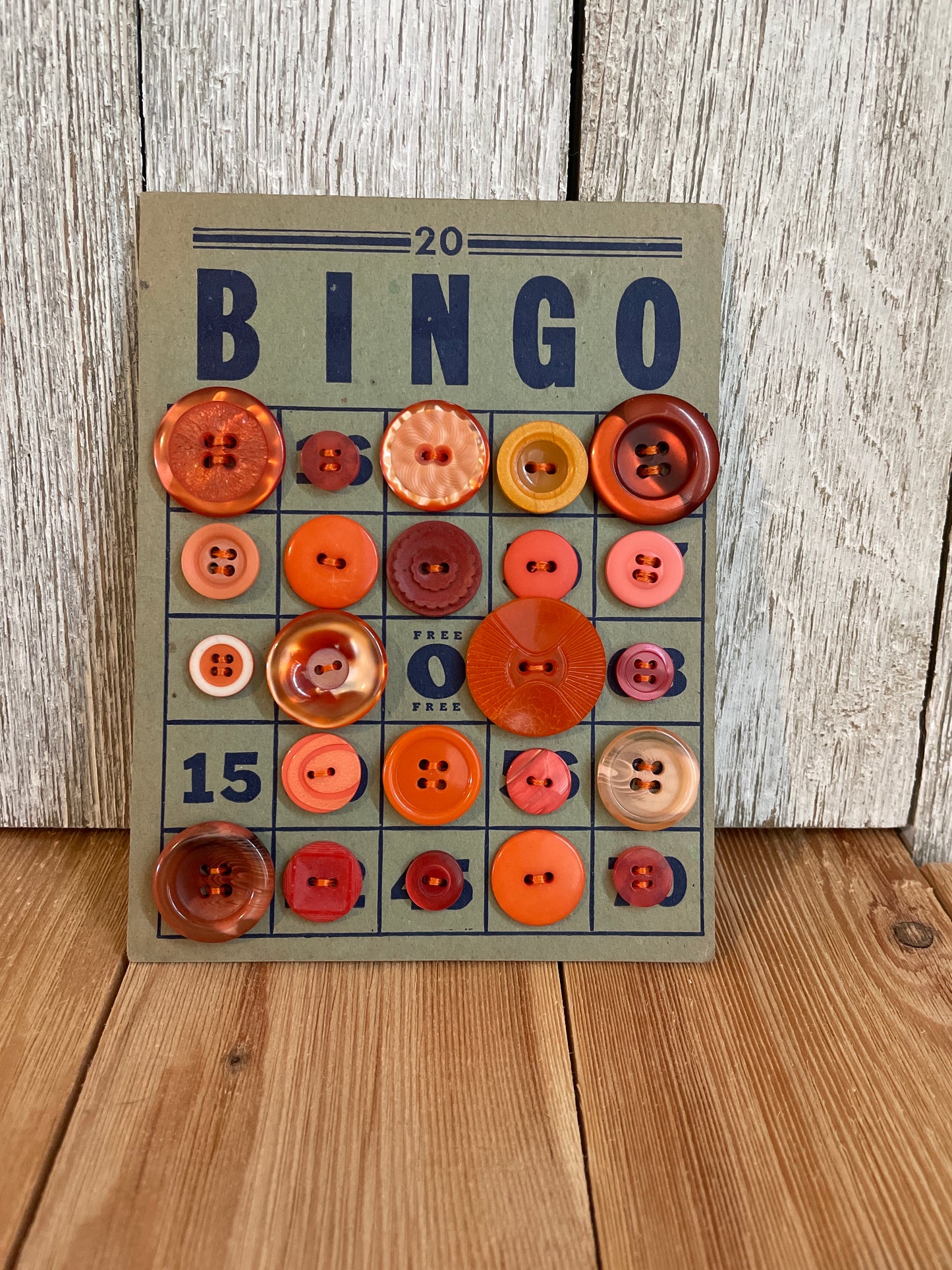 Vintage Button Lot on Bingo Card U PICK Antique quirky cute
