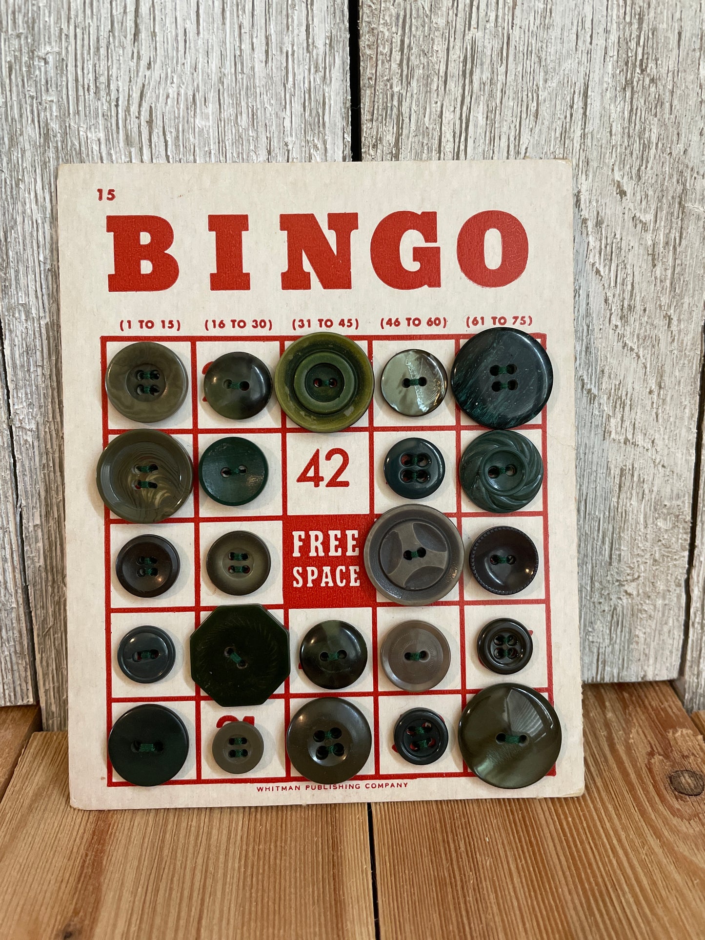 Vintage Button Lot on Bingo Card U PICK Antique quirky cute