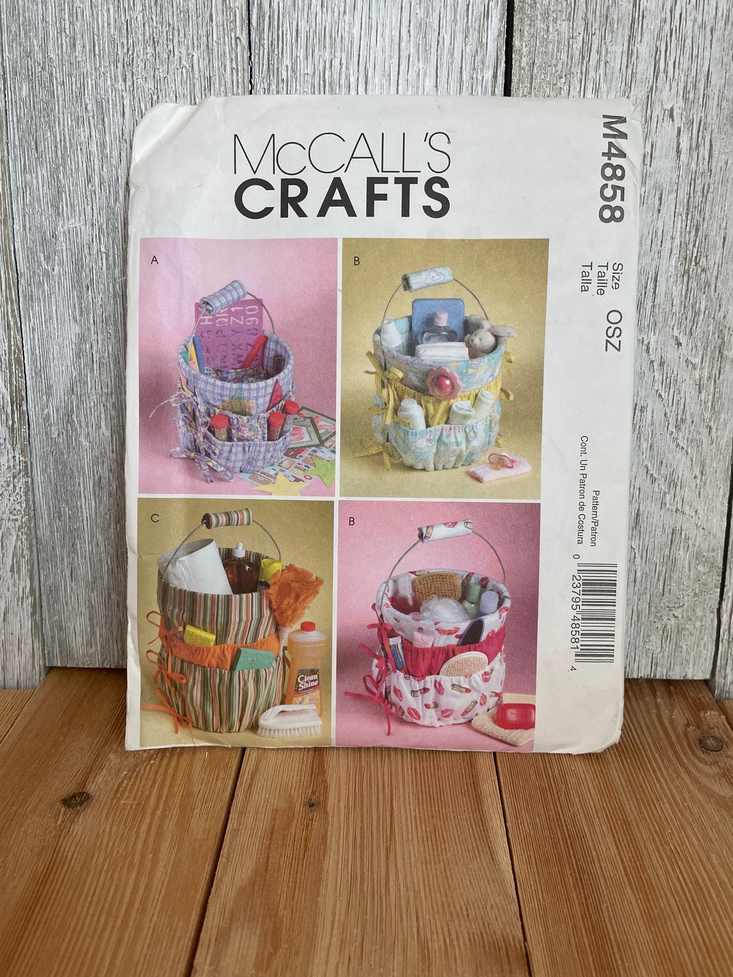 Mccalls Crafts M4858 Bucket Organizers Baby Showers Easter Pattern Uncut FF