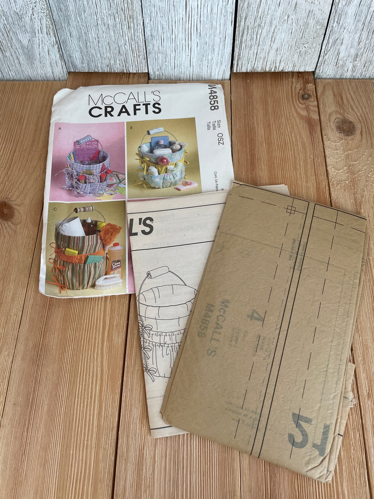 Mccalls Crafts M4858 Bucket Organizers Baby Showers Easter Pattern Uncut FF