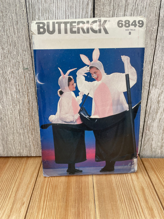 Butterick 6849 Magician Bunny in Hat Costume Adult and Kid Size Pattern UNCUT FF Halloween