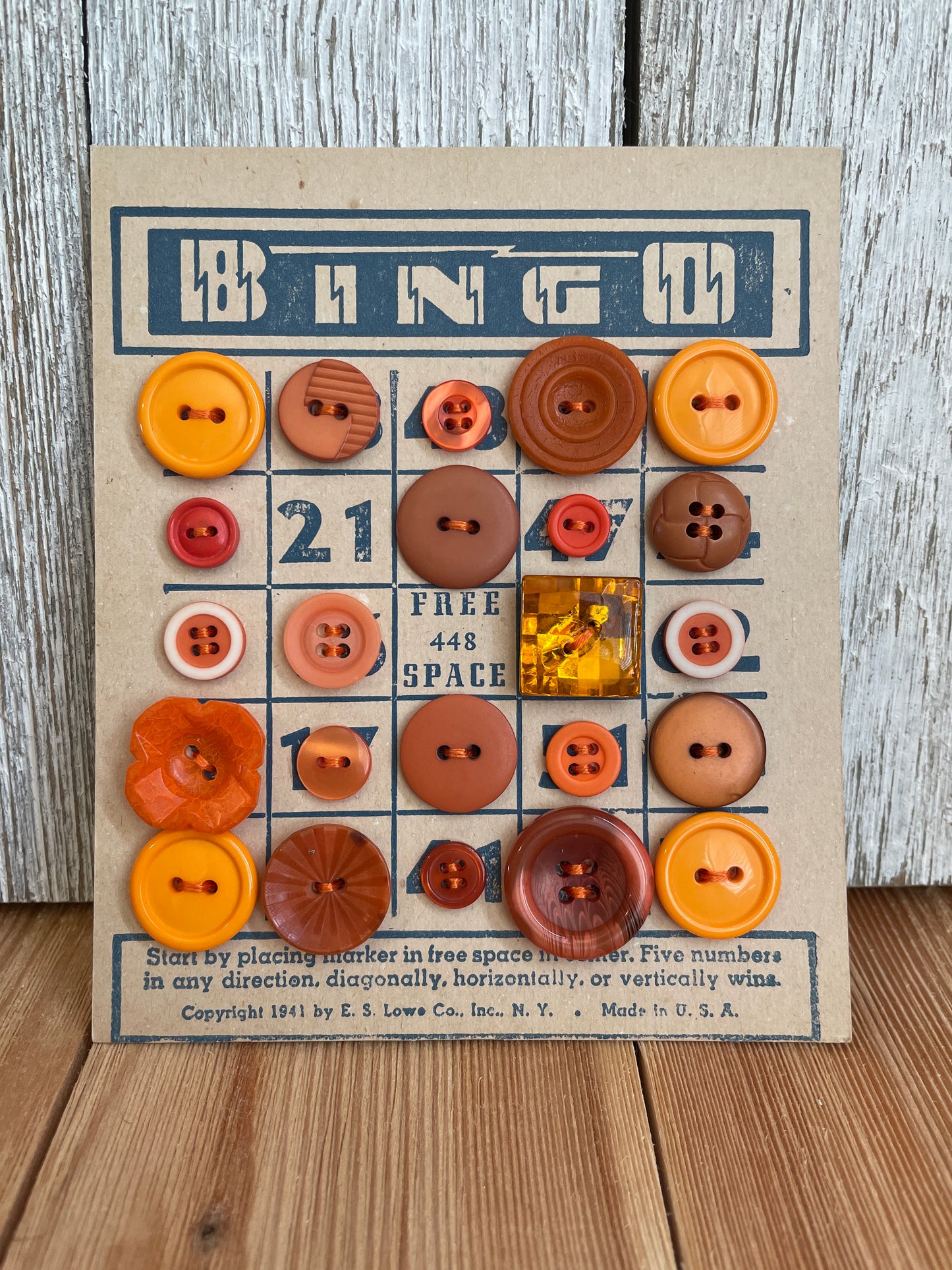 Vintage Button Lot on Bingo Card U PICK Antique quirky cute