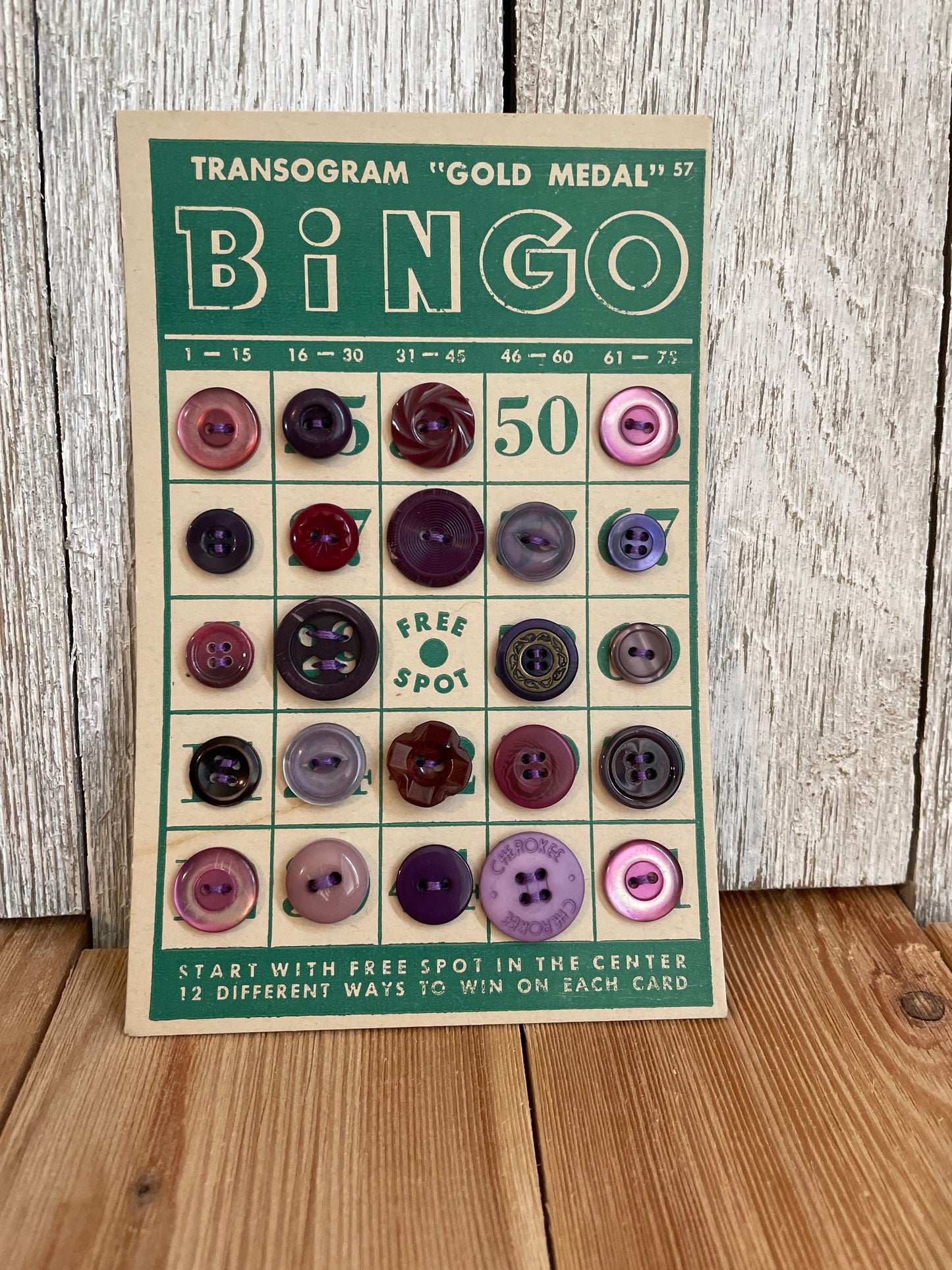 Vintage Button Lot on Bingo Card U PICK Antique quirky cute