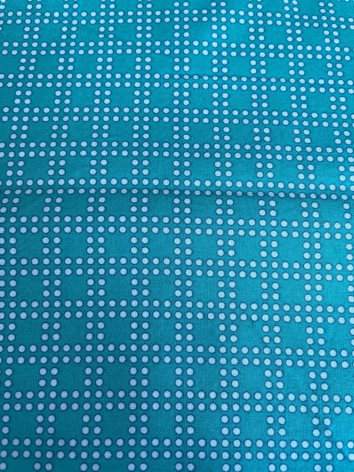Grandpa's Dots 100% Cotton Fabric Blue with White Dots Squares Half Yard