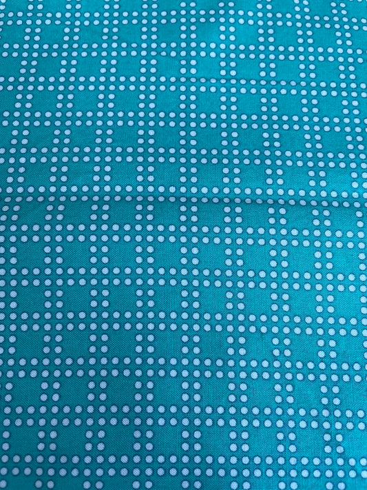 Grandpa's Dots 100% Cotton Fabric Blue with White Dots Squares Half Yard