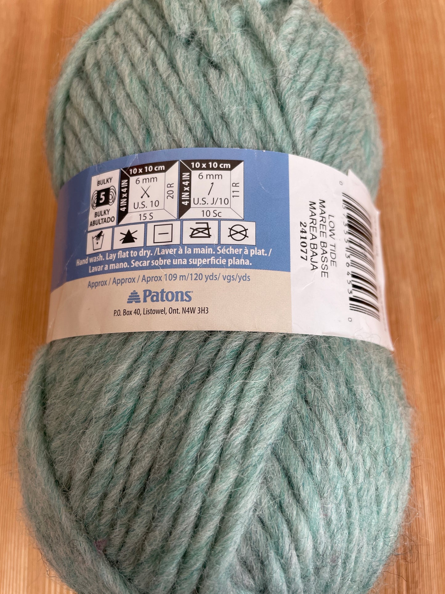 Patons Classic Wool Roving Low Tide Full Skein 100g