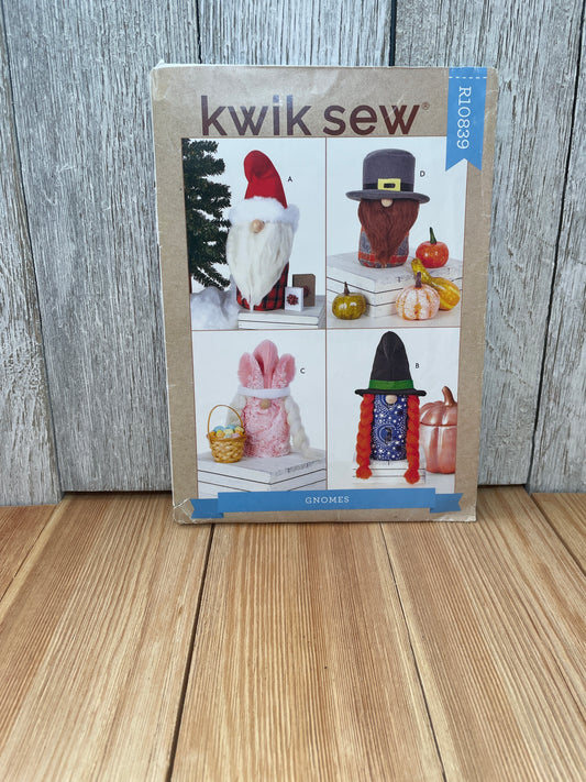 KwikSew R10839 Craft GNOMES Christmas, Fall, Spring, Witch Uncut FF Sewing Pattern