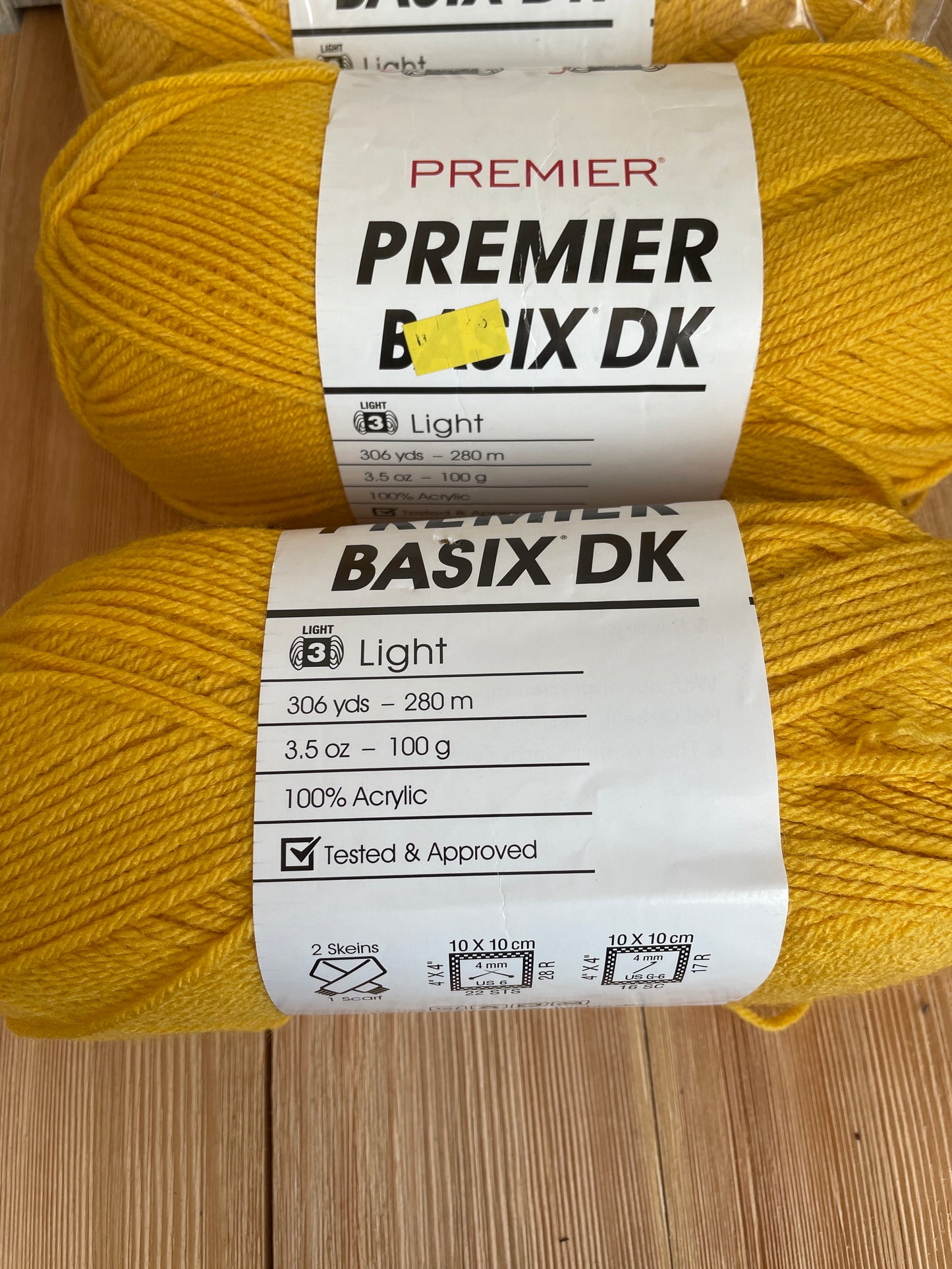 Premier Basix Dk Mustard Dye lot 8286 5 skein bundle
