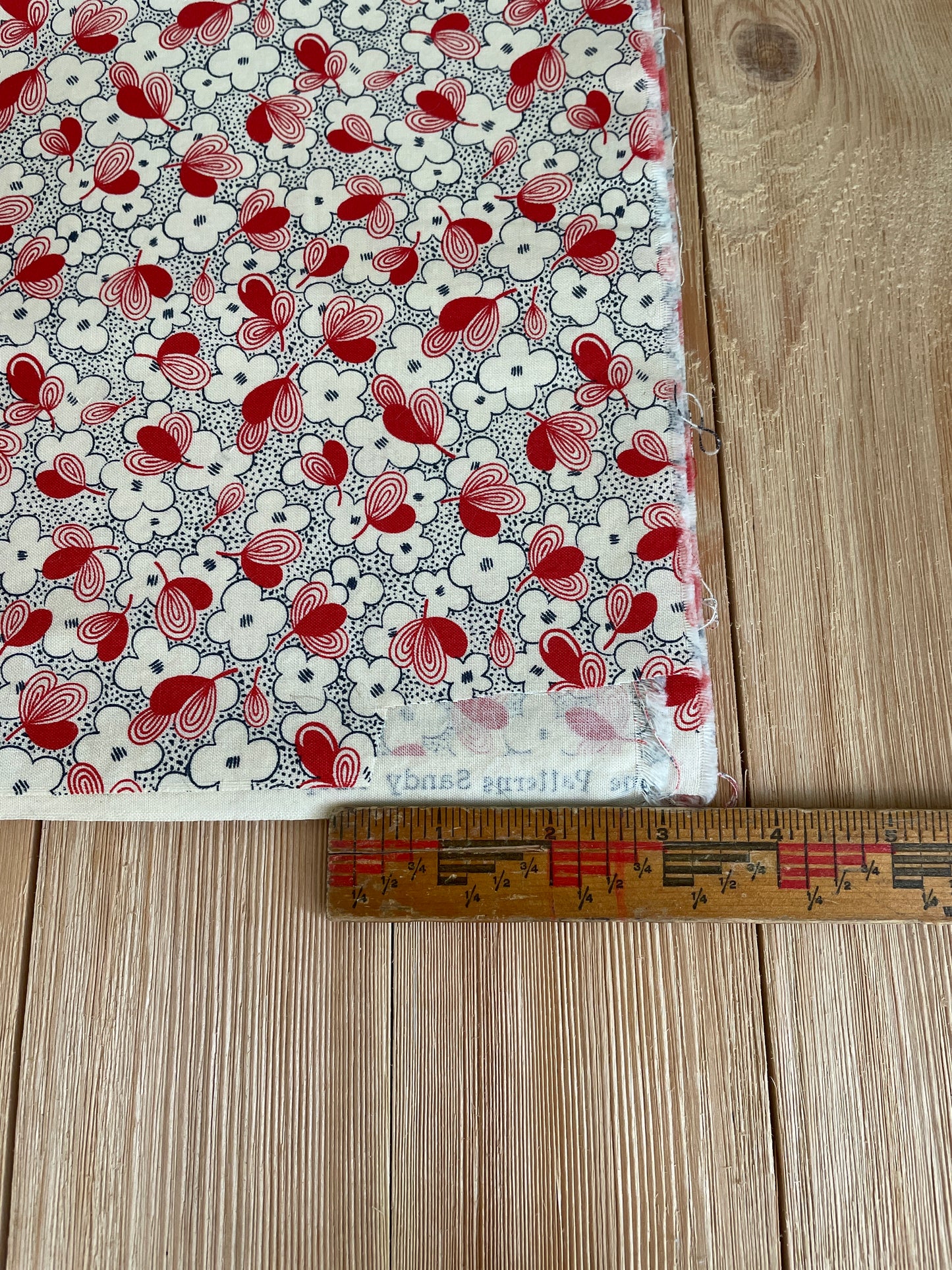 21086 American Jane Patterns Sandy Klop Moda 100% Cotton Fabric Half Yard Red and White Flowers