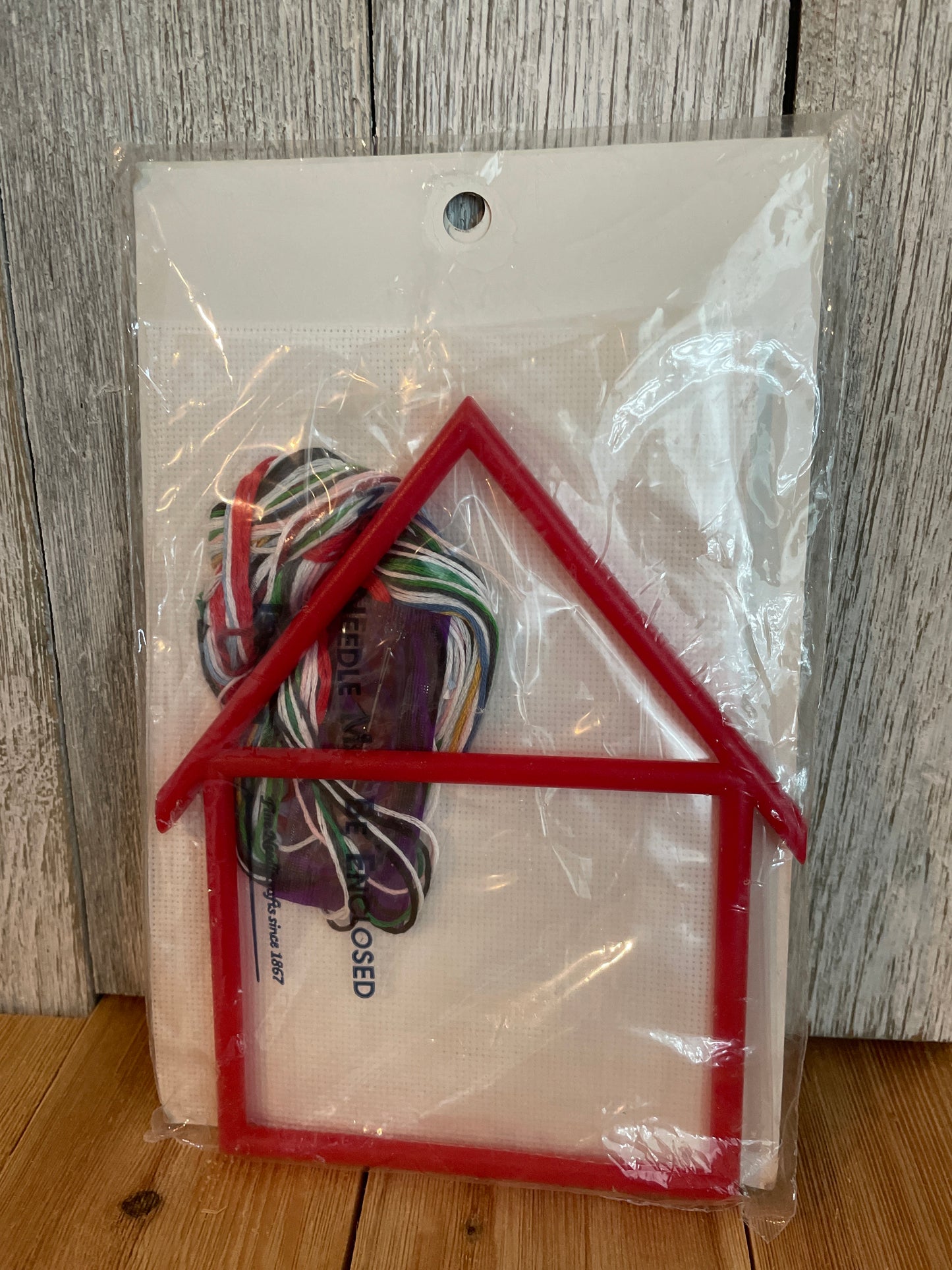 Bucilla Christmas Cottage Snow Bear Family Counted Cross Stitch Kit with House Frame 33501