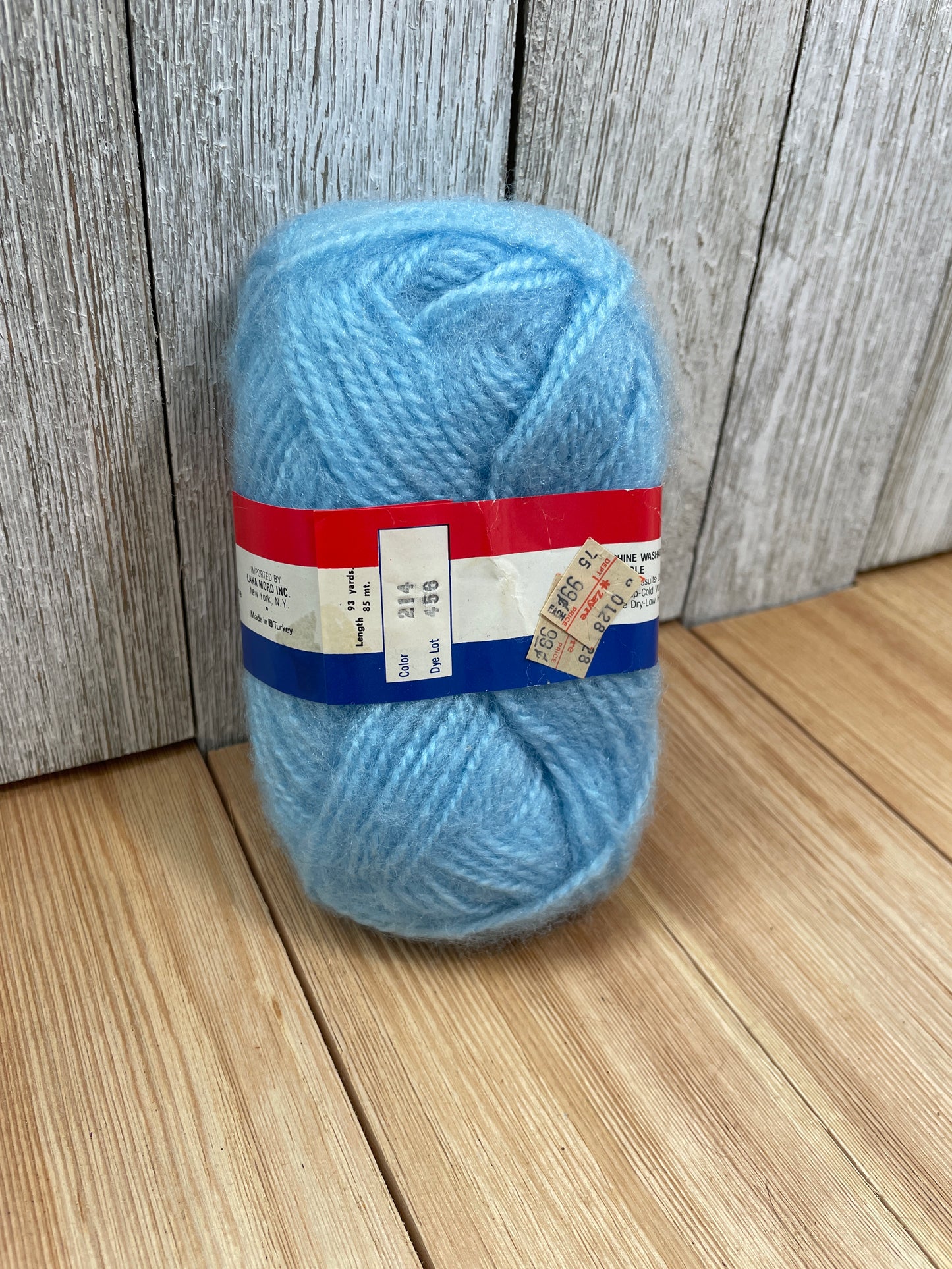 Lana Moro Flurrri Acrylic Yarn White 208 and Light Blue 214